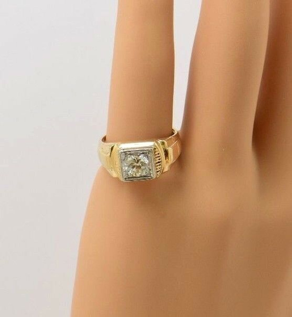 Ruby and Diamonds Men's Ring | 18k Yellow Gold - Jewelry| Hits Jewelry